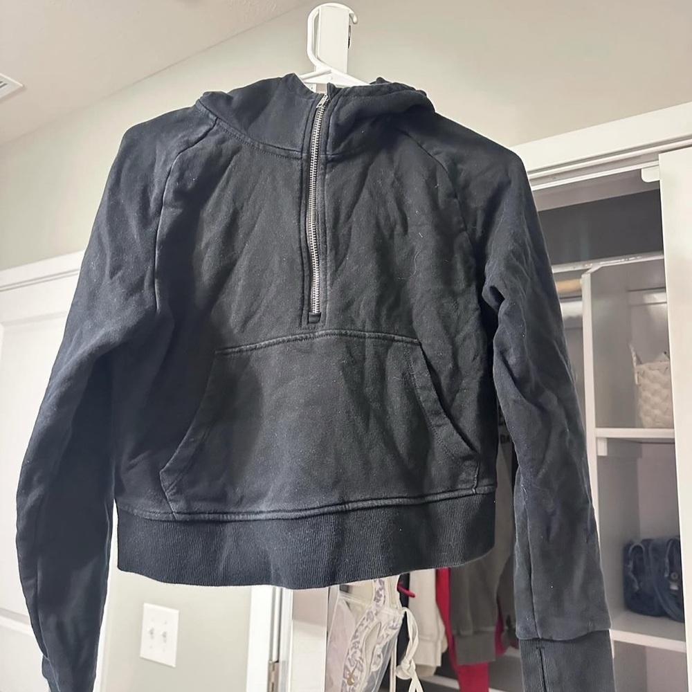 Black Cropped Hoodie
